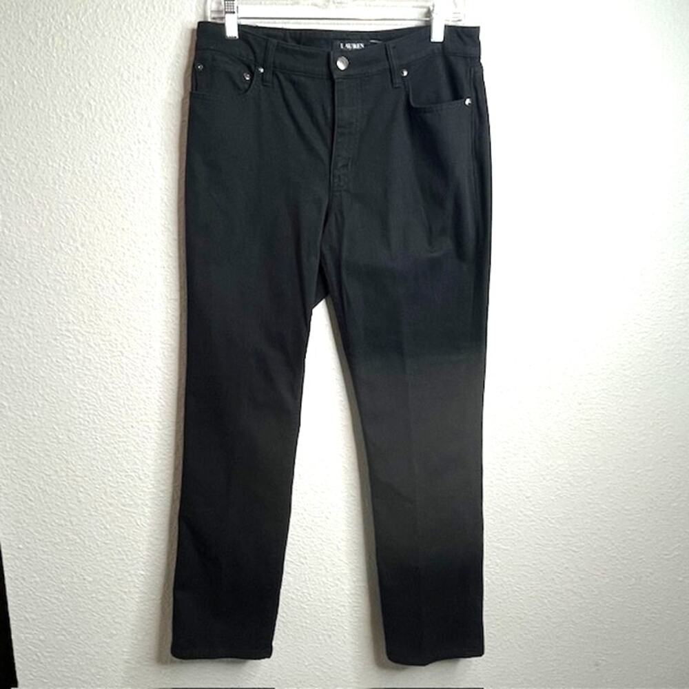 Lauren Ralph Lauren Black Straight Leg Jeans Size 10 Mid Rise - Picture 4 of 11